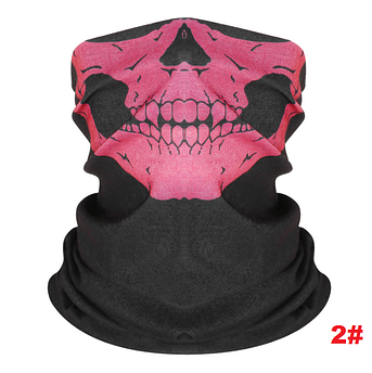 Бафф з черепом рожевим. Маска skull. Універсальна маска, шарф, бандана. Баф на обличчя шию і голову. Принт_2#