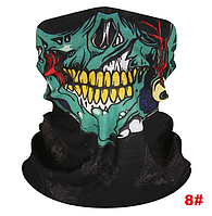 Бафф с черепом "Зомби". Маска skull. Универсальная маска, шарф, бандана. Баф на лицо шею и голову. Принт_8#