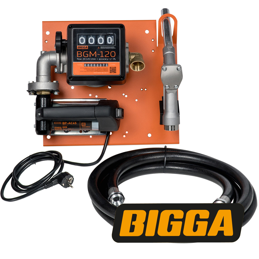 Bigga Beta AC-45 – стаціонарна міні колонка для заправки техніки паливом. Живлення 220 В. 45 л/хв