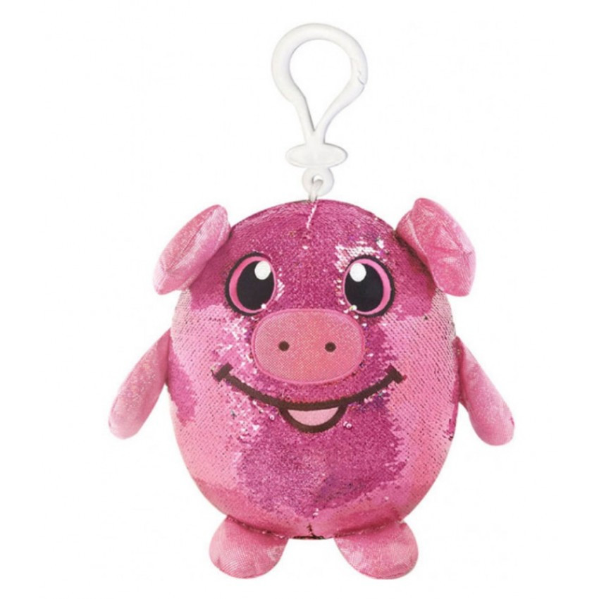 М'яка іграшка з паєтками Забавна свинка на кліпсі (9 см) Shimmeez SMZ01000P