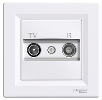 Телевізійна розетка TV/R 8дб біла (прохідна) Asfora EPH3300321