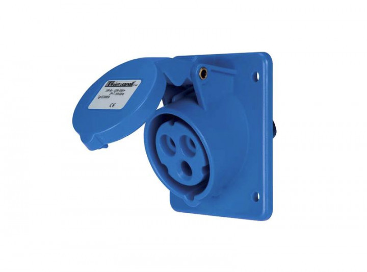 Розетка вбудована EC69252, IP44 (32A, 240V, 2P+PE) Elettrocanali (з нахилом 10°)