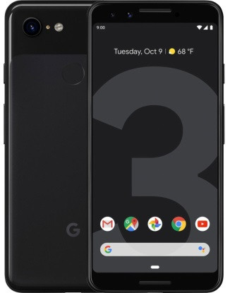 Смартфон Google Pixel 3 64 gb Just Black, Snapdragon 845, екран 5.5" P-OLED, 12,2/8+8Мп, IP68, 1sim, 4G (LTE)