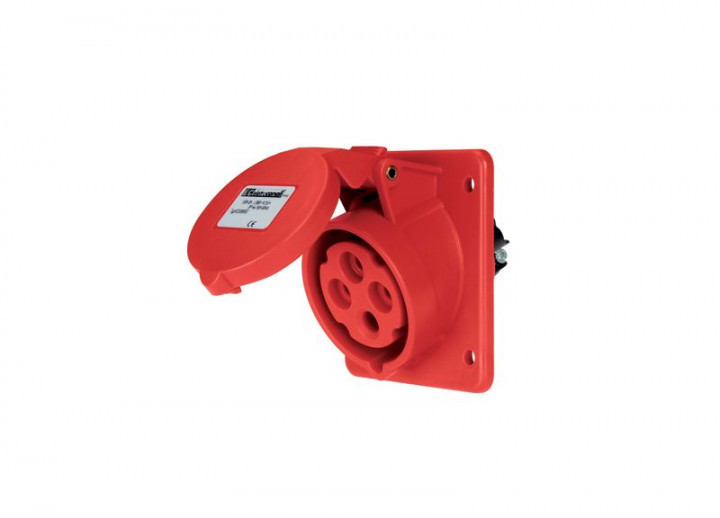 Розетка вбудована EC69060, IP44 (32A, 415V, 3P+PE) Elettrocanali (з нахилом 10°)