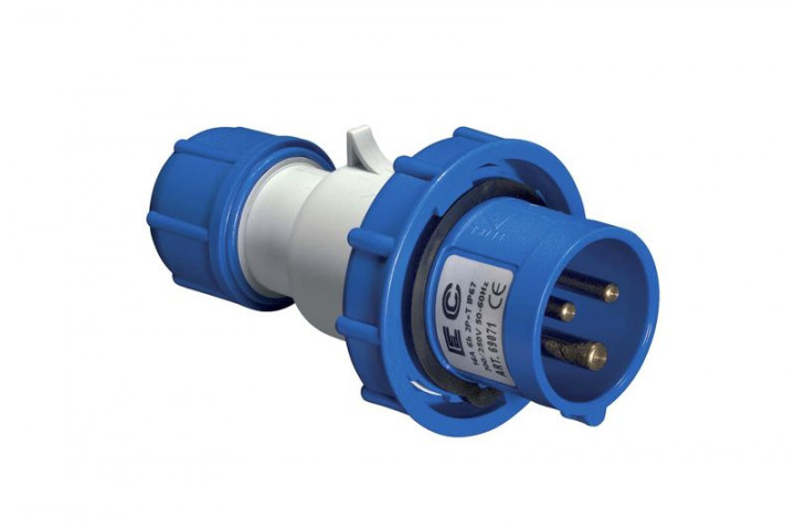 Вилка кабельна EC69278, IP67 (63A, 240V, 2P+PE) Elettrocanali, фото 1