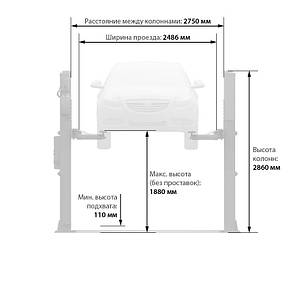 Двостійковий підйомник LAUNCH VAG TLTW-235SBA-380, фото 3