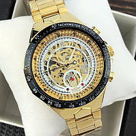 Чоловічий годинник Winner 8067 Gold-Black-White Red Cristal