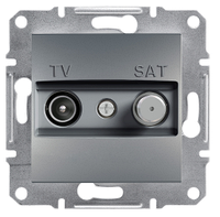 Телевизионная розетка TV/SAT 4дБ сталь проходная Asfora EPH3400262