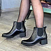 Черевики челсі жіночі шкіряні на стійкому каблуці, фото 6
