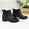 Черевики челсі жіночі шкіряні на стійкому каблуці, фото 2