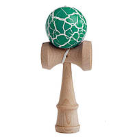 Іграшка KENDAMA (КЕНДАМА) BERYOU OOTDTY (біло-зелена кулька) дерев'яна 18 см