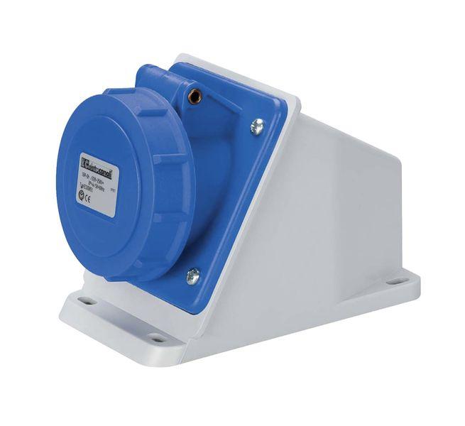 Розетка настінна EC690511, IP67 (16A, 240V, 2P+PE) Elettrocanali (похила), фото 1