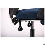 Крісло офісне Art темно-синя сітка з підголівником механізм Релакс підставкою для ніг, фото 7
