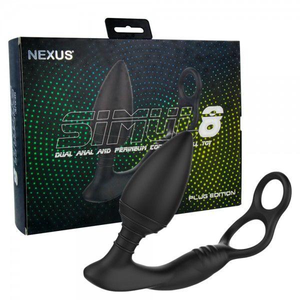 Анальна пробка з вібрацією і ерекційнним кільцем Nexus SIMUL8 Plug Edition