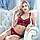 Комплект спідньої білизни Bralette в стилі Victoria's Secret з мереживом бордовий, фото 4