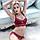 Комплект спідньої білизни Bralette в стилі Victoria's Secret з мереживом бордовий, фото 3