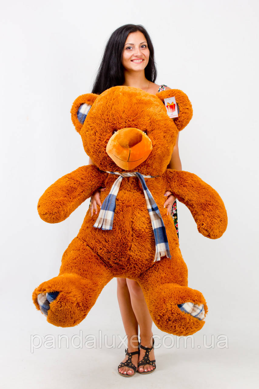 М'яка іграшка великий плюшевий коричневий ведмедик