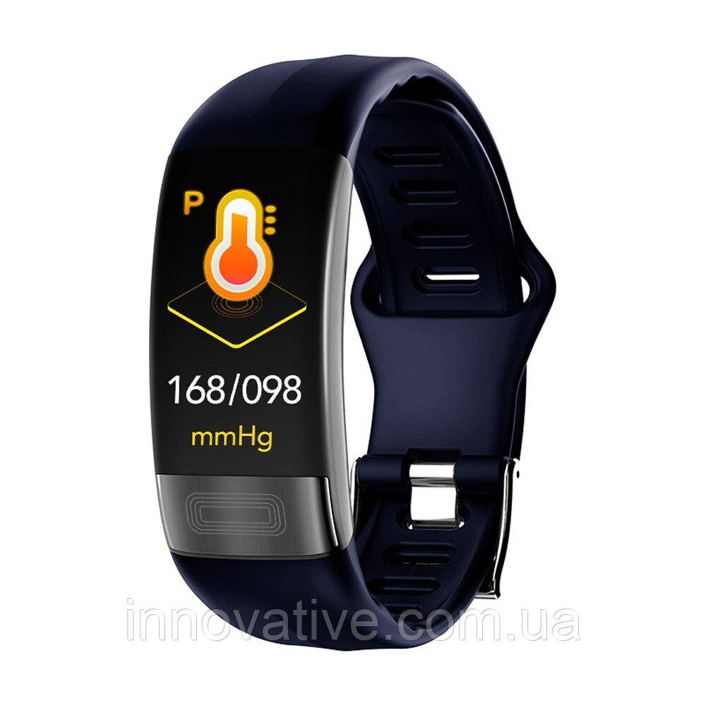 Розумний фітнес-браслет Jiks Fit lite з тонометром і ЕКГ (Синій)