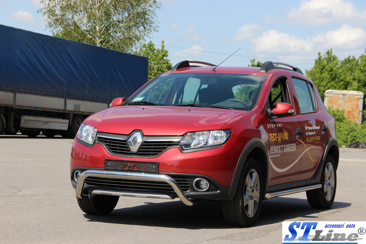 Кенгурятник Renault Sandero Stepway (12+) Защита Переднего Бампера ...