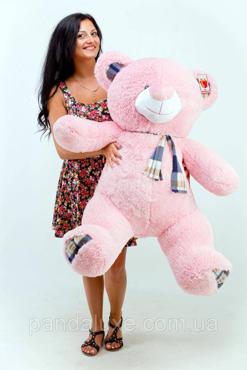 М'яка іграшка великий плюшевий рожевий ведмедик