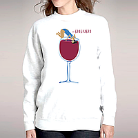 Жіночий світшот з оригінальним принтом Push IT "Брлбрлбрл" XS, Білий