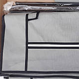 Тканинна шафа органайзер HCX-8890 на 2 секції сірий для зберігання речей одягу іграшок білизни, фото 4
