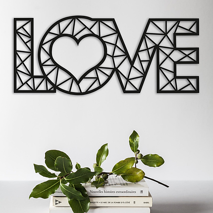 Картина з дерева Decart Love Geometric 50х21 см, фото 1