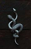 Підвіска срібна Дві переплетені Змії, фото 2
