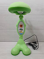 Настільна лампа Tinko Бегемот зелений із годинником, шкільна