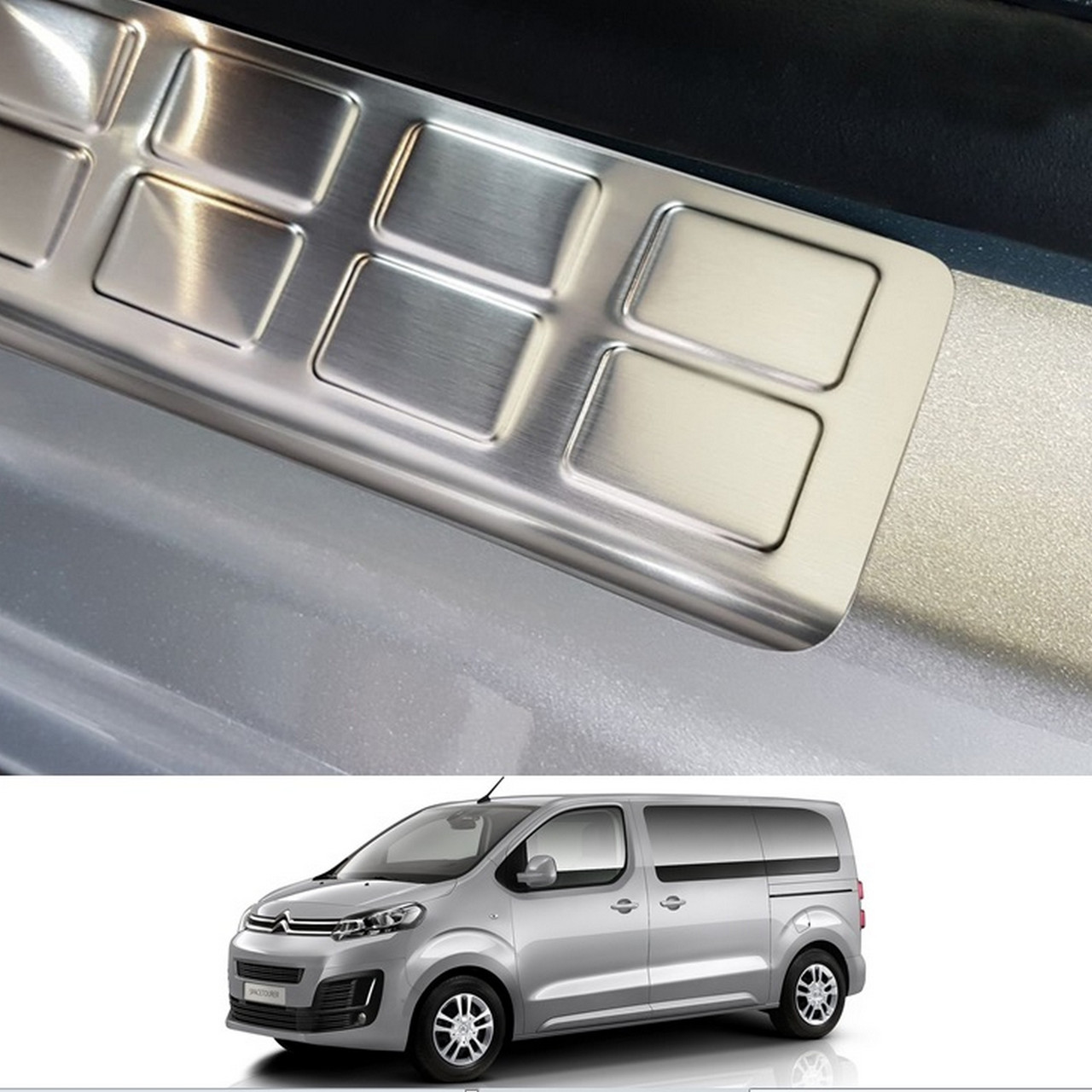 Накладки на отвори порогів передніх дверей для Citroen Jumpy III / SpaceTourer 2016+ /нерж.сталь/