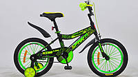 Велосипед алюминиевый 16 Sparto Neon черно-зелёный