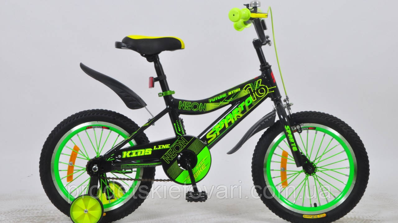 Купить Велосипед алюминиевый 16 Sparto Neon черно-зелёный, цена 5170 ...