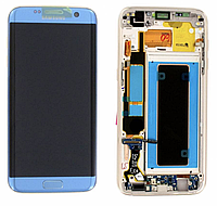 Дисплей (экран) для Samsung G935F Galaxy S7 Edge + тачскрин, синий, Coral Blue, с передней панелью OLED,