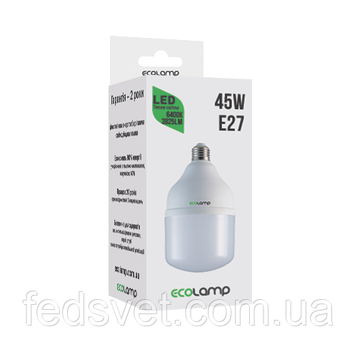 Світлодіодна лампа T120 45W E27 6400K ECOLAMP, фото 1