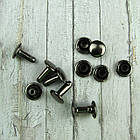 Хольнітени двосторонні для взуття Заклепки графіт 8*10мм 10шт (FHL010), фото 2