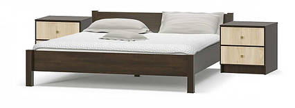 Ліжко з тумбами Фантазія 160х200 венге темний з ламелями Меблі Сервіс