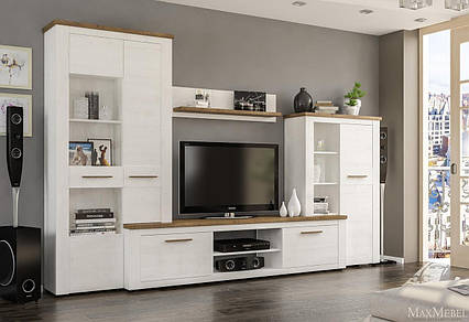 Елегантна стінка Монтреал Андерсон пайн + Дуб апріл Меблі Сервіс (315х45х200 см)