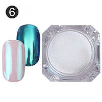 Дзеркальна пудра для нігтів, 2 гр, перламутр з бірюзою