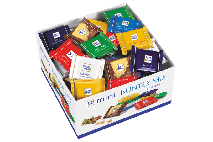 Набор шоколадных конфет Ritter Sport mini Bunter Mix 84 шт, 1400 грамм - фото 1 - id-p1112681559