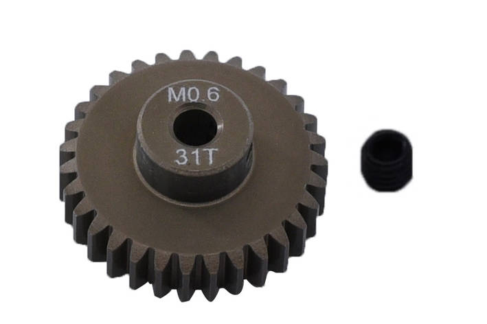 Піньйон алюмінієвий RCTurn M0.6 48 Pitch під вал 3.175мм (31T), фото 1