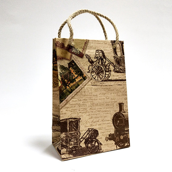 Подарунковий пакет № 80 "Листи з подорожі" (105х160х60), фото 1