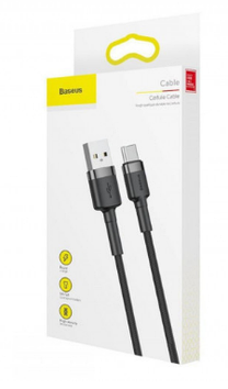 Кабель USB Baseus cafule Cable USB For Type-C 3A 1M Gray+Black (CATKLF-BG1)