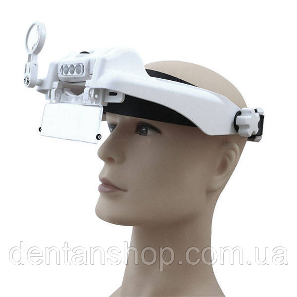 Бінокулярна налобна лупа Magnifier 82000MC (1x/1.5x/2x/2.5x/3.5x/8х) з LED-підсвіткою, фото 1