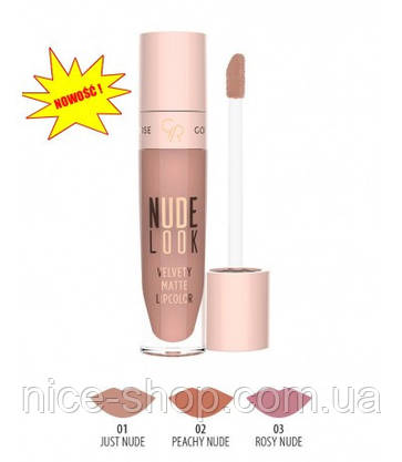 Матова помада GOLDEN ROSE NUDE LOOK Velvety Matte Lipcolor №02, фото 5