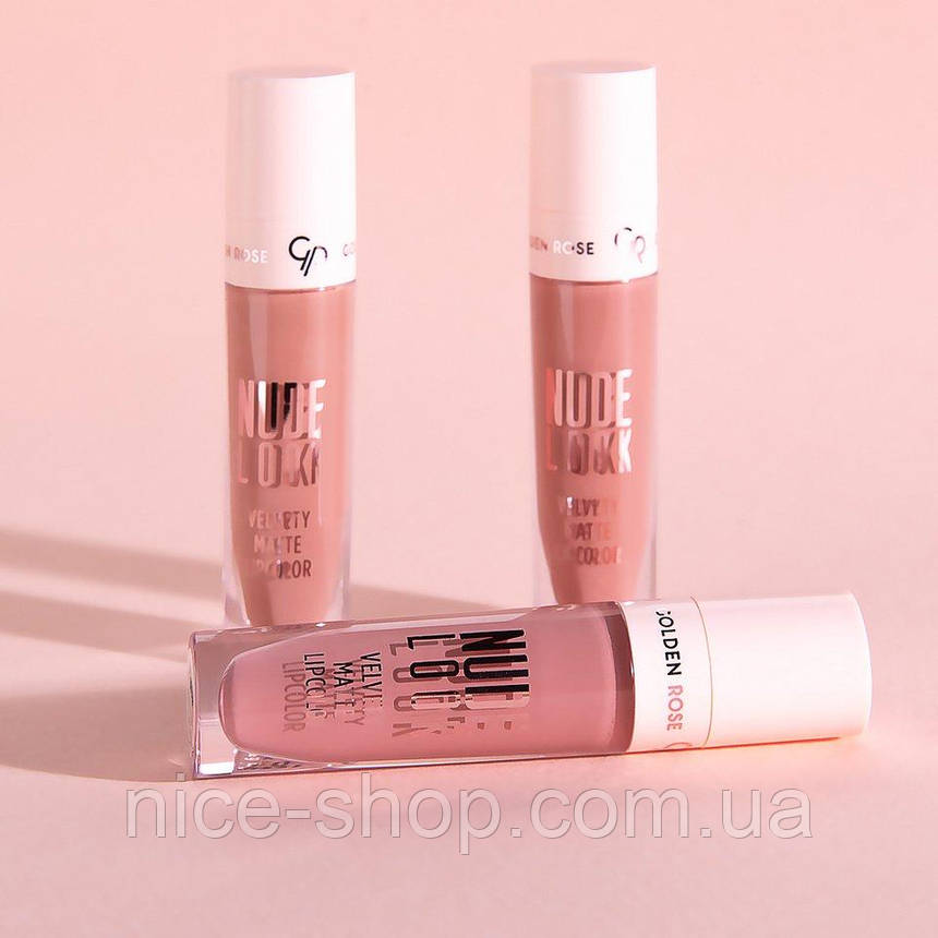 Матова помада GOLDEN ROSE NUDE LOOK Velvety Matte Lipcolor №01, фото 1