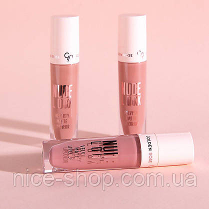 Матова помада GOLDEN ROSE NUDE LOOK Velvety Matte Lipcolor №03, фото 3