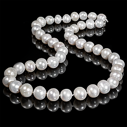 Намисто з білого перлів, Ø10 - Ø12 мм, 49 див., 223ОЖ