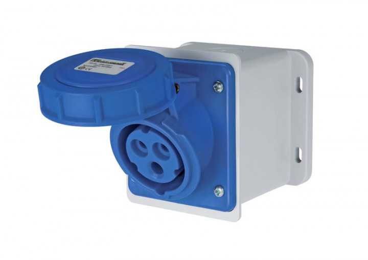 Розетка настінна EC690511D, IP67 (16A, 240V, 2P+PE) Elettrocanali (з нахилом в 20°), фото 1