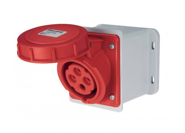 Розетка настінна EC690551D, IP67 (16A, 415V, 3P+N+PE) Elettrocanali (з нахилом в 20°)