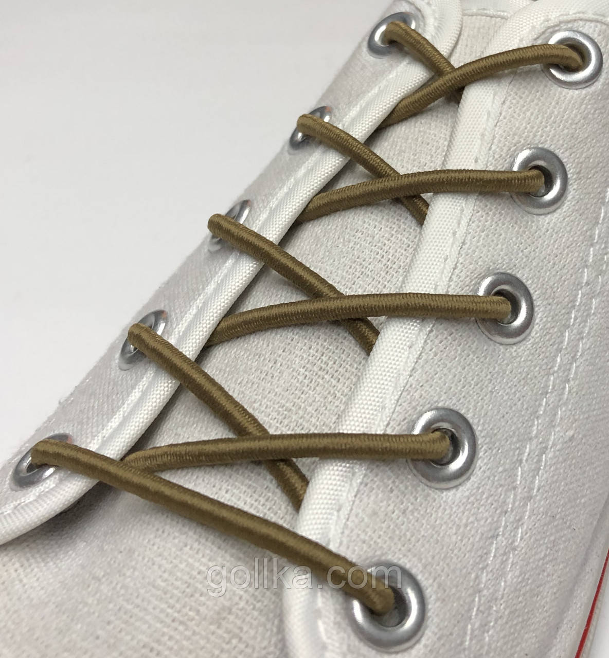 Шнурок резиновый круглый темно-бежевый 100см (Толщина 3 мм), фото 1